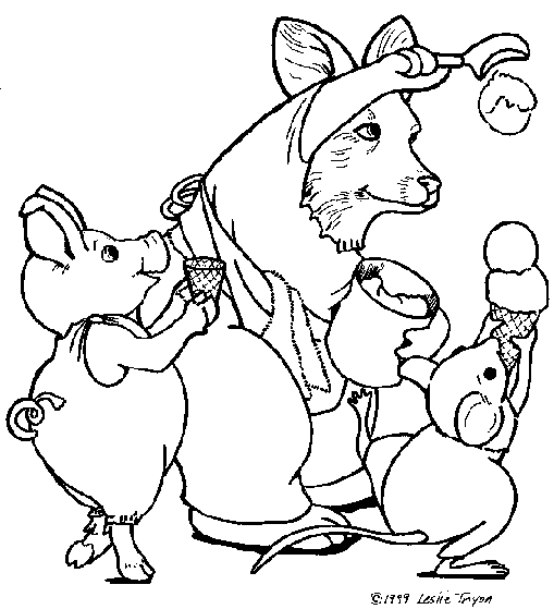 Coloring Page of Jake Scooping Ice Cream